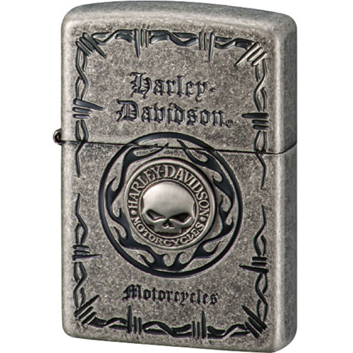 【ZIPPO正規取扱店】【対象商品はインナーケース名入れ無料】ZIPPO ハーレー≪ハーレーダビッドソン HDP-70 Sメタル スカル シルバーイブシバレル≫オイルライター ハーレーダヴィッドソン ジッポー