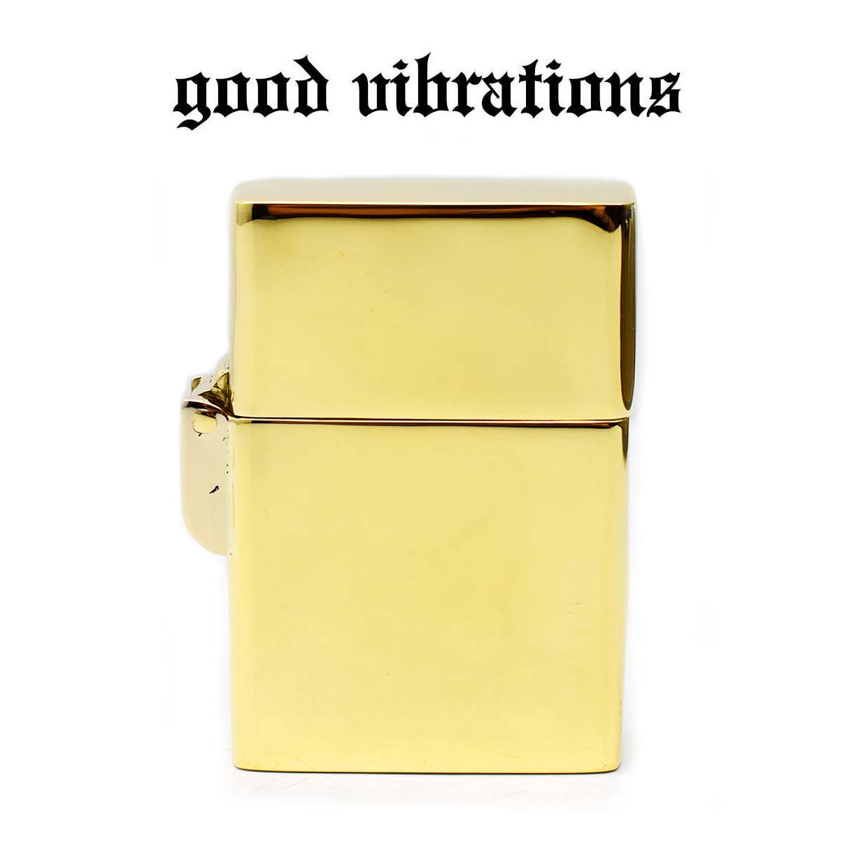 【good vibrations 正規取扱店】オイルライター ZIPPO型 ブラスケースライター プレーン 無地 鏡面 ポリッシュ 重厚 真鍮製 ソリッドブラス 真鍮無垢 アメカジ