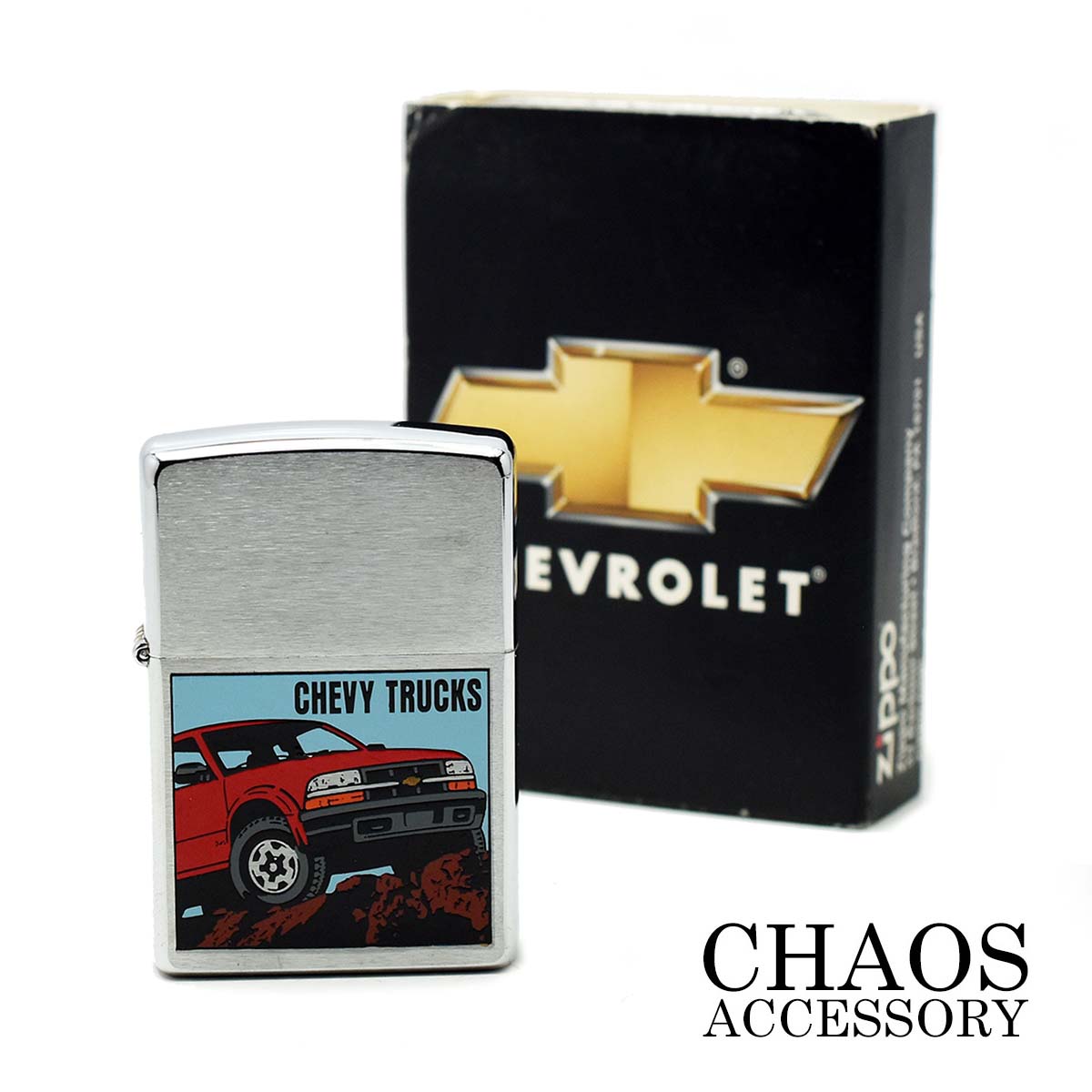 高質 オイルライター Zippo 03年製 シボレー トラック Chevy Trucks ゼネラルモーターズ アメ車