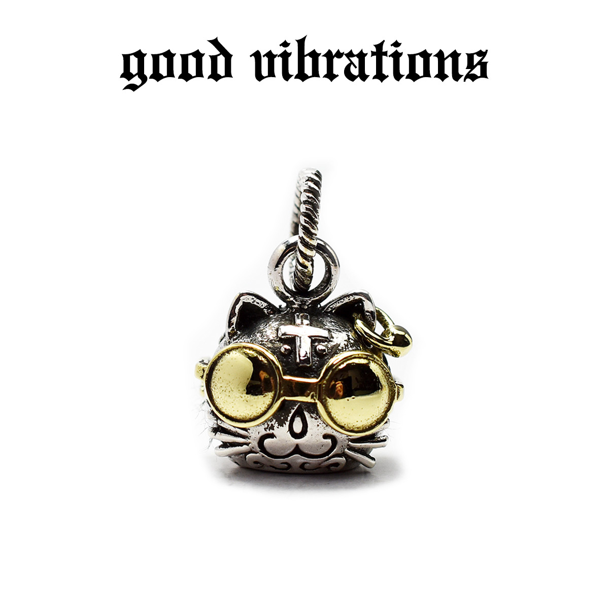 【good vibrations 決まり取りまわし店】【貨物輸送無料】グッドバイブレーションズ アングラ サブカル 上半身ピアス ニャンコスタイル にゃんこ 猫 猫 猫  引き付ける シャンデリヤいの一番 しろがね色925 純銀 メンズ 付属品 ペンダントトップ-ジュエリー・アクセサリー-メンズジュエリー・アクセサリー