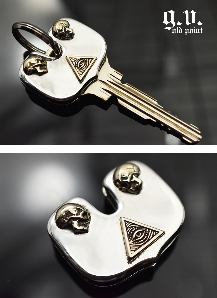 流行に 正規取扱店 送料無料 当店限定 Good Vibrations グッドバイブレーションズ Old Point オールドポイント シルバー925製 ピラミッド アイ 2スカル キーヘッドカバー スターリングシルバー キーカバー おしゃれ キーキャップ かっこいい メンズ キーケース