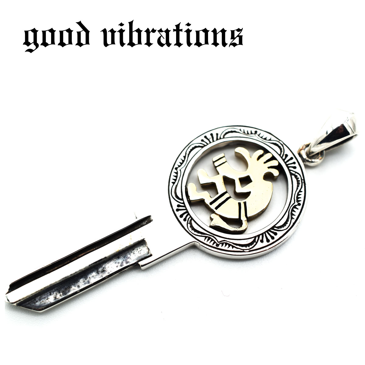 人気満点 正規取扱店 Good Vibrations グッドバイブレーションズ シルバー製 ペンダント トップ アクセサリー 鍵型 キーペンダント ココペリ 豊穣の精霊 カチーナ チャーム スターリングシルバー 純銀 Silver925 送料無料 新しいコレクション Www