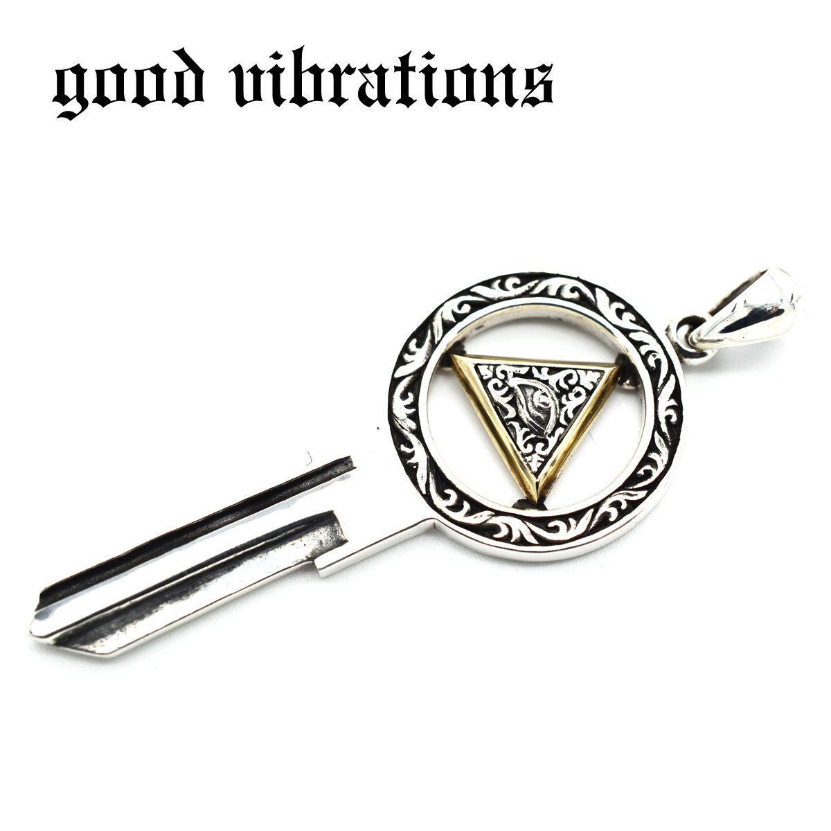 国内最安値 楽天市場 正規取扱店 Good Vibrations グッドバイブレーションズ シルバー製 ペンダント トップ アクセサリー 鍵型 キーペンダント プラミッド アイ プロビデンスの目 フリーメイソン チャーム スターリングシルバー 純銀 Silver925 送料無料