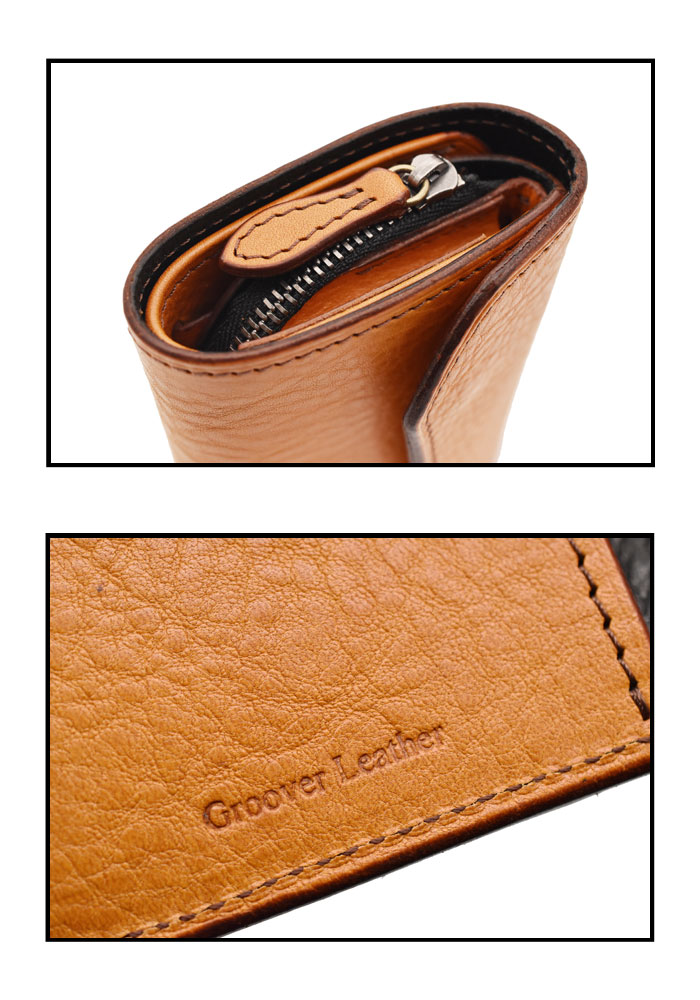正規取扱店 かっこいい 手に収まるコンパクトウォレット Groover Leather 財布 グルーバーレザー Gms 100 三つ折りミニウォレット ナチュラルブラウン レザー 牛革 日本製 メンズ 三つ折り財布 メンズ 財布 かっこいい 本革 ウォレット ミニ財布 レディース 財布