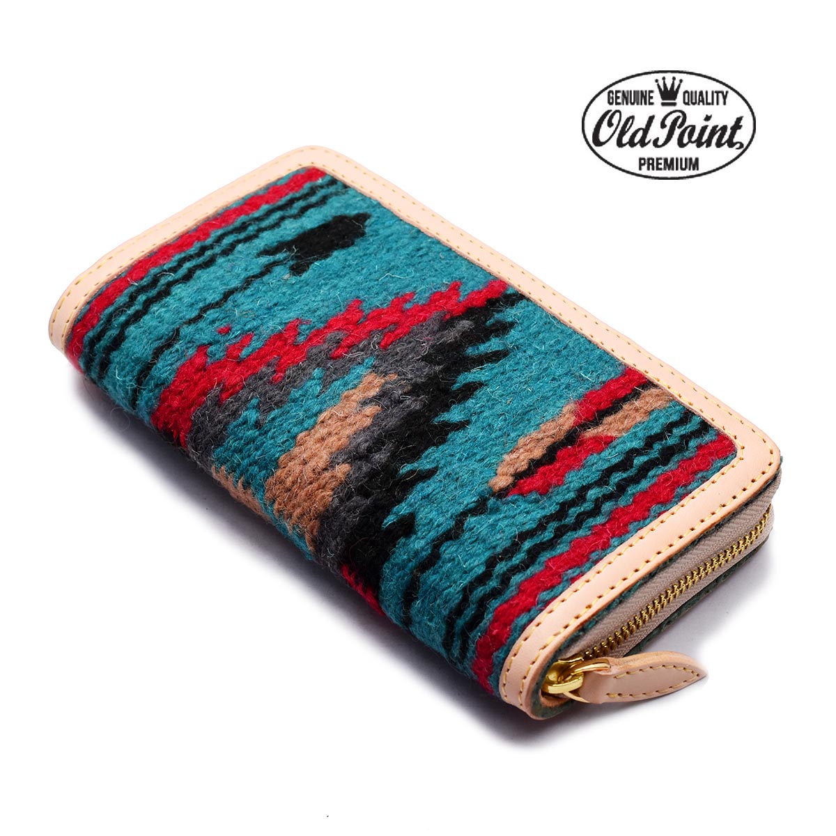 【美品】オールドポイント　チマヨ柄ラウンドファスナーロングウォレット　オルテガ 楽天市場】財布/OLD POINT オールドポイント≪El Paso エルパソ社製