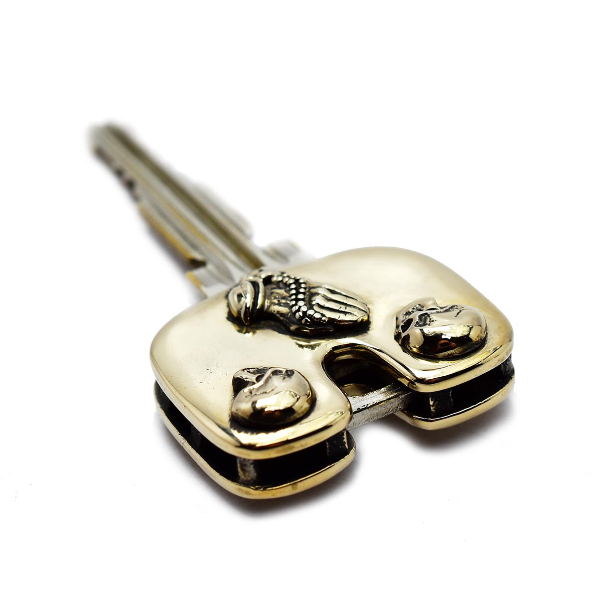 正規取扱店 メール便対応 当店限定 Good Vibrations グッドバイブレーションズ Old Point オールドポイント 真鍮製 プレイングハンズ 2スカル キーヘッドカバー ソリッドブラス加工 キーカバー おしゃれ キーキャップ かっこいい メンズ キーケース レザーじゃ物足りない