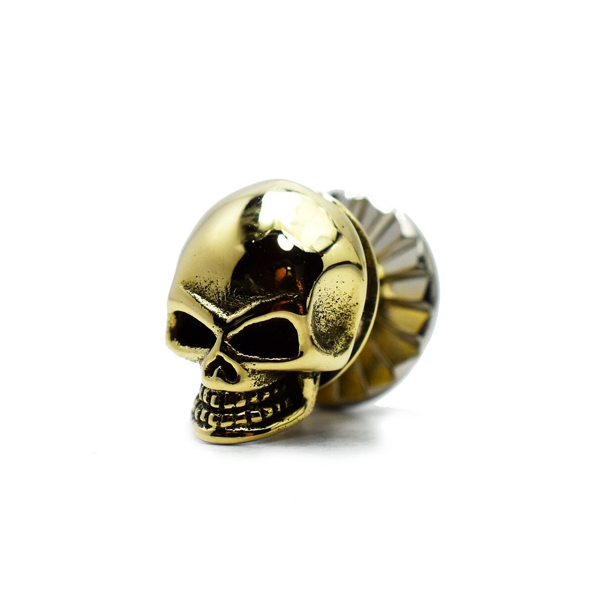 ≪真鍮ちびスカルコンチョ≫シルバーアクセサリー/ウォレットカスタムボタン/ストラップ/ウォレット/メディスンバッグ/ジャッケット/バイクシートなどの装飾に【レザーウォレット専門店】【楽ギフ_包装】《メール便可》【レザーワークスカオス】