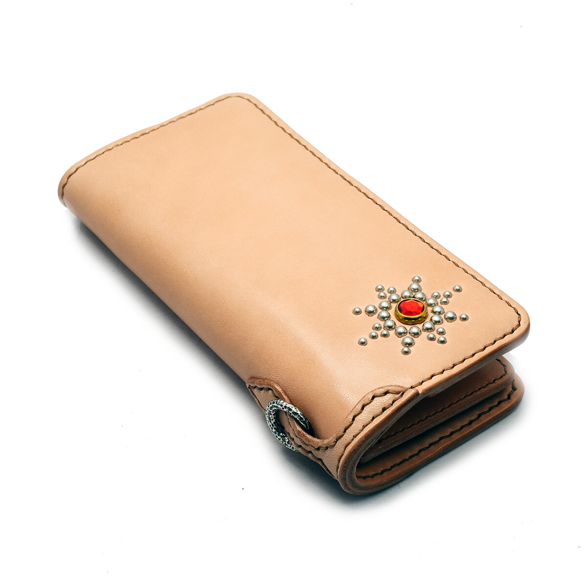 楽天市場 正規取扱店 Flathead フラットヘッド 財布 Stockburg ストックバーグ ロングウォレット Fs 00fs 小銭差し込み式 スタッズロングウォレット 多脂革 タン ウォレット メンズ 長財布 本革 かっこいい おしゃれ Chaos Accessory