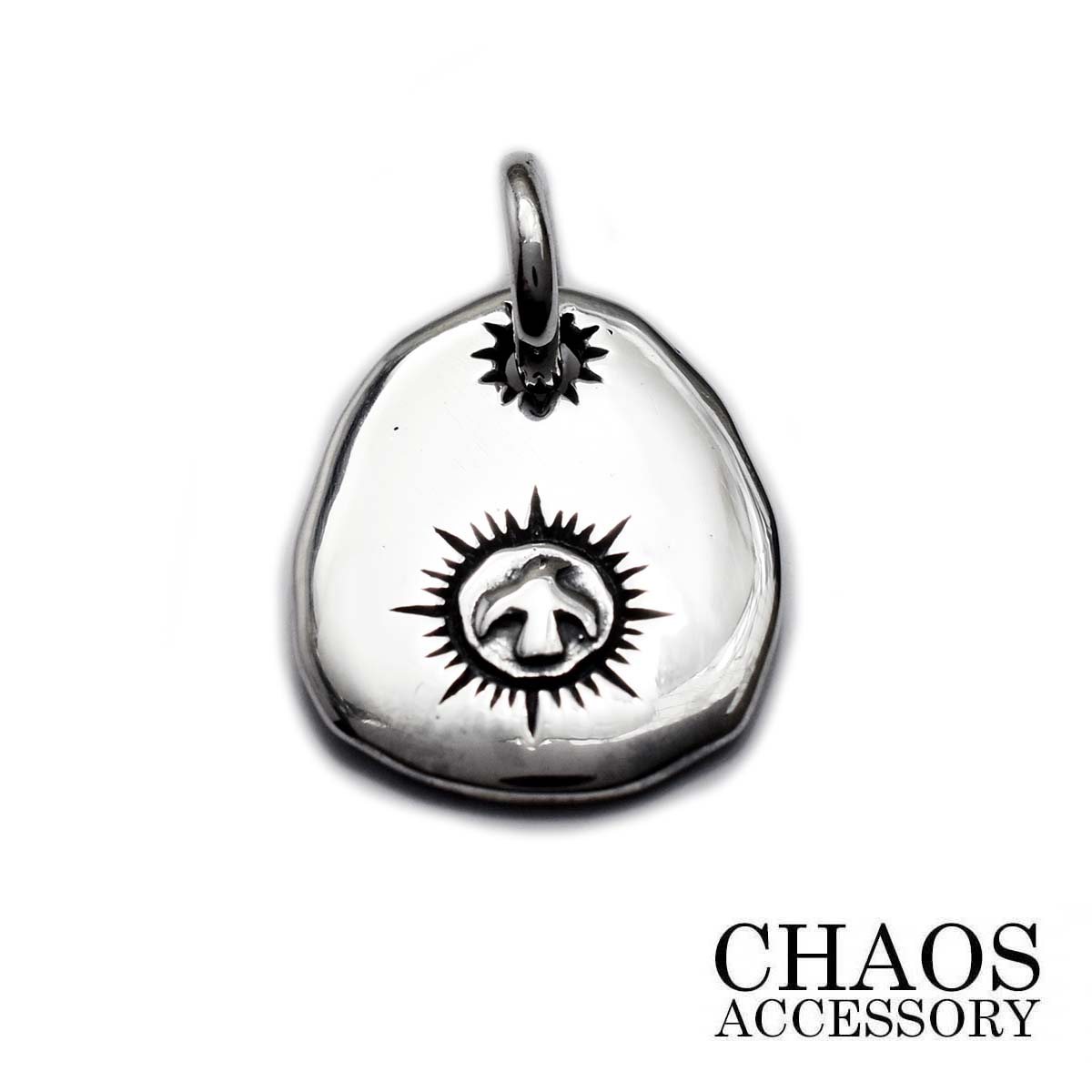 【27×18mm】シルバーアクセサリー メンズ シルバー925 イーグルメタル 太陽メタル タタキ イーグル イーグルスタンプ ペンダントトップ チャーム ネイティブアメリカン インディアンジュエリー モチーフ シルバー925 送料無料
