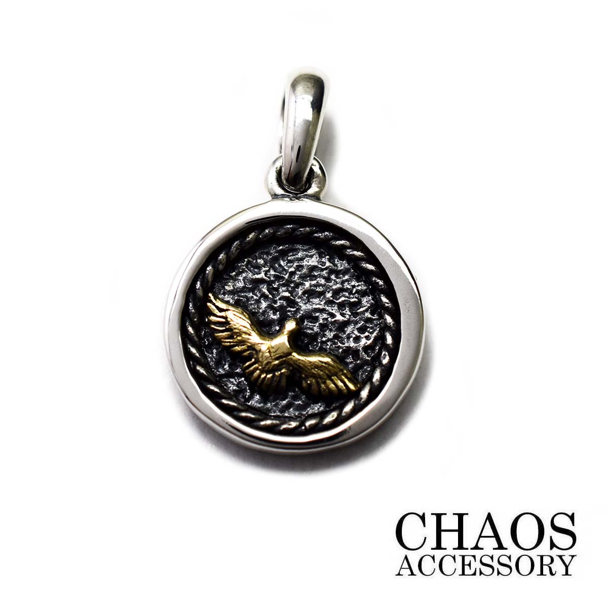 【26×16mm】シルバーアクセサリー メンズ シルバー925 銀縄 ブラス イーグル ペンダントトップ チャーム ネイティブアメリカン インディアンジュエリー モチーフ シルバー925 真鍮 送料無料