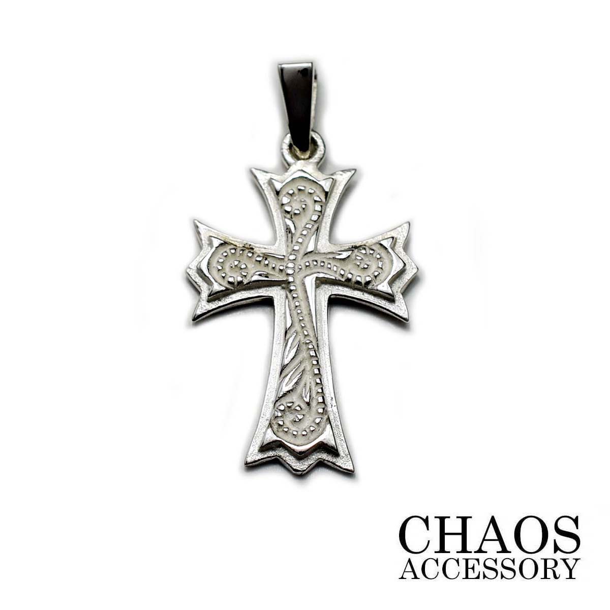 【37×20mm】シルバーアクセサリー メンズ シルバー925 白仕上げ アラベスク クロス ペンダントトップ チャーム 十字架 ハワイアンジュエリー モチーフ ハワジュ ラグジュアリー 送料無料