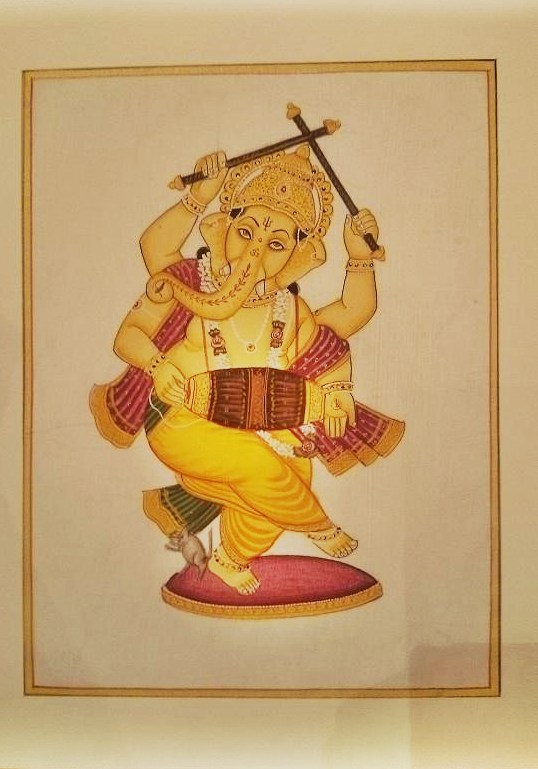 ガネーシャ　絵 楽天市場】送料無料!!◇【高級シルク地 枠入り絵画 ガネーシャ