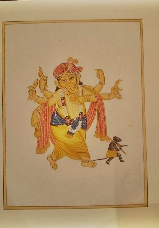 楽天市場】送料無料!!◇【高級シルク地 枠入り絵画 ガネーシャ】インド