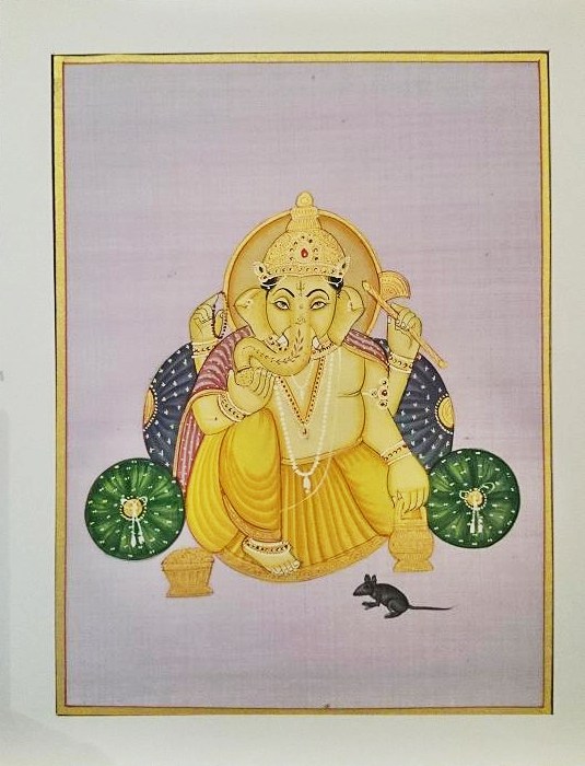 楽天市場】送料無料!!◇【高級シルク地 枠入り絵画 ガネーシャ】インド