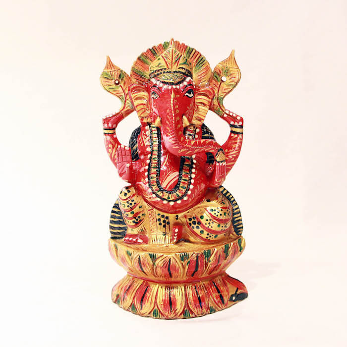 楽天市場】インドの神様カダムウッド製 傘付き黒ガネーシャ像5インチ