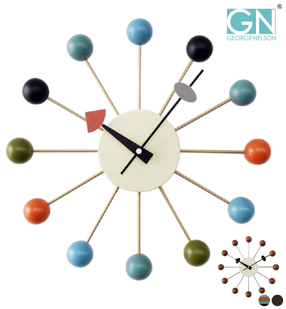 【Vitra】時計 ジョージネルソン ボールクロック マルチカラー 訳あり ボールクロック マルチカラー Ball Clock ネルソンクロック vitra