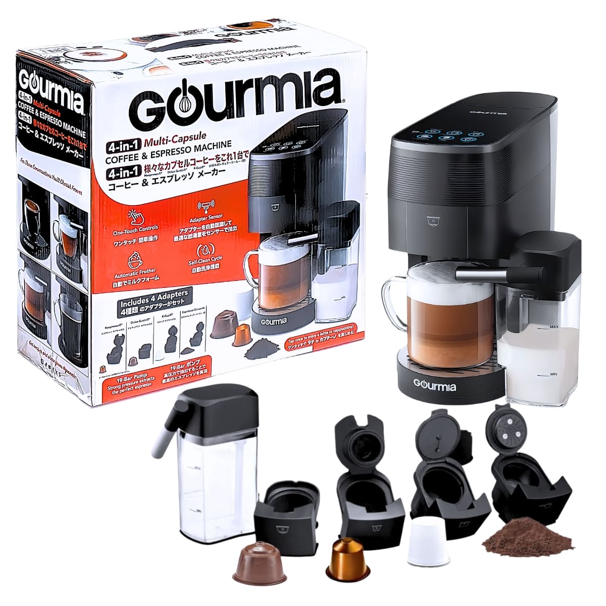GOURMIA コーヒー &amp; エスプレッソメーカー 4-in-1 GCM7200 マルチカプセル対応 ネスプレッソ ドルチェグスト Kカップ コーヒー粉 グルミア R2505-172 楽天市場】【ランキング1位獲得】【GOURMIA 4-in-1 マルチ