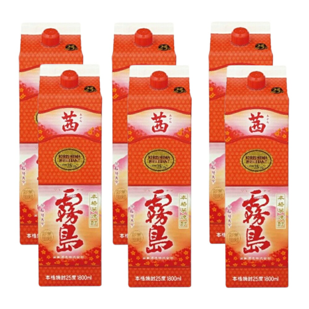 楽天市場】茜霧島・黒霧島25度 パック 1800ml×各6本 計12本 飲み比べ