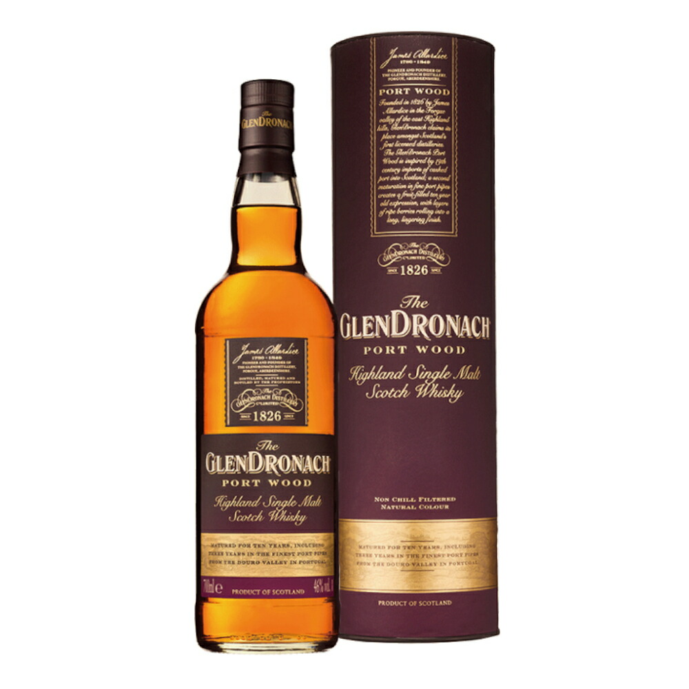 【 ギフト包装可能 】 お酒 ギフト 父の日 ウイスキー ハイランド シングルモルト グレンドロナック ( Glendronach ) ポートウッド 46° 700ml ≪ 専用箱入り ≫