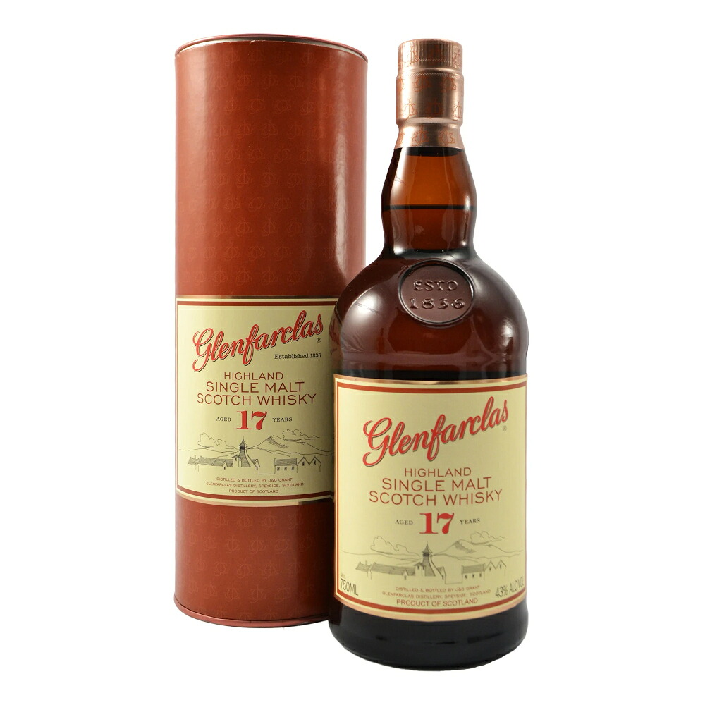 【 ギフト包装可能 】 お酒 ギフト 父の日 ウイスキー スペイサイド シングルモルト グレンファークラス ( Glenfarclas ) 17年 43° 750ml ≪ 並行 筒状箱入り ≫