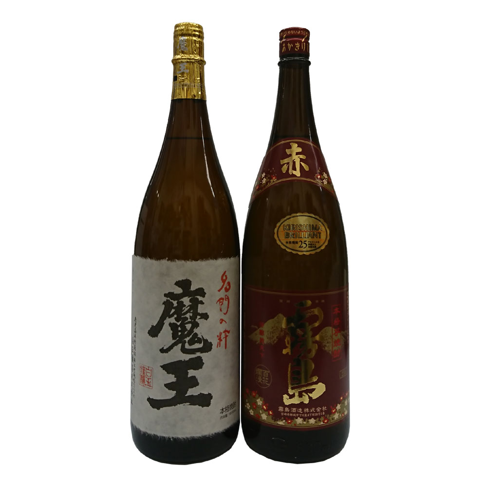 激安単価で お酒 焼酎 ギフト 魔王 25 1800ml 赤霧島 25 1800ml 箱無し 芋焼酎2本セット 酒のチャップリン店 新しいコレクション Faan Gov Ng