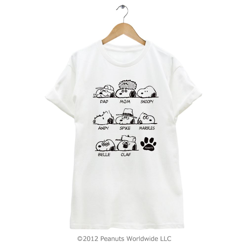 楽天市場 スヌーピー Snoopy Peanuts ベル Belle オラフ Olaf マーブルス Marbles スパイク Spike アンディ Andy Dad Mam 半袖 家族 Family お揃い Tシャツ レディース メンズ 多色展開 綿 ギフト プリント S M L Ll Charabasket キャラバス