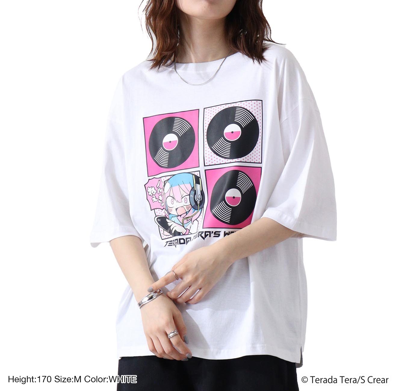 寺田てらグラフィックダメージ加工Tシャツ 半袖ブラック ふもコレ ゲーミングウェア Tシャツ 寺田てら 黒｜ふもコレ(Fumo