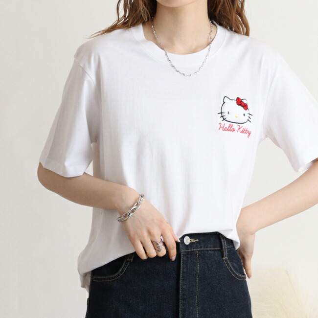 【希少】　ED HARDY KITTY コラボ　Tシャツ　カットソー　半袖 Ed Hardy エドハーディー Tシャツ レディース コラボ サンリオ