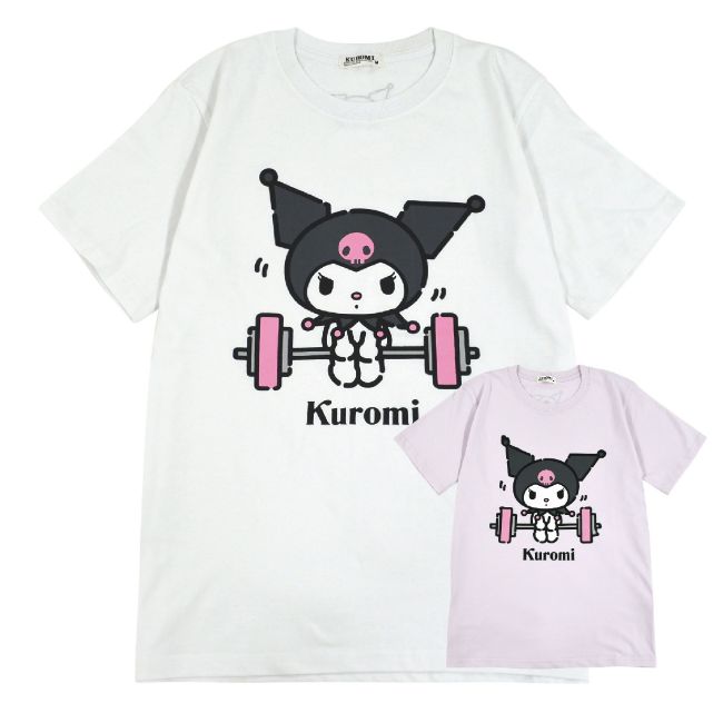 楽天市場 クロミ サンリオ Tシャツ 天竺 半袖 男女兼用 メンズ レディース ダンベル シンプル キャラクター M L Ll ホワイト ブラック パープル 夏 メール便 Charabasket キャラバス