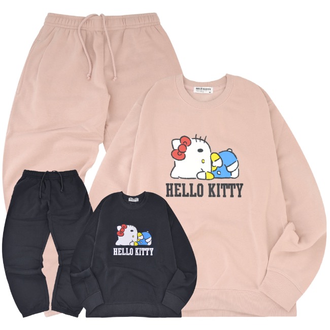 サンリオ 『HELLO KITTY/ハローキティ』ルームウェア セットアップ 楽天市場】ハローキティ トレーナー スウェット パンツ フリース