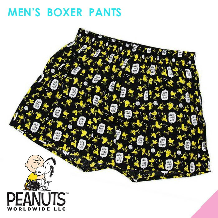楽天市場 パンツ３枚購入メール便送料無料 Peanuts トランクスパンツ スヌーピーウッドストック総柄 M ユニセックス プレゼント キャラ ランド 楽天市場店