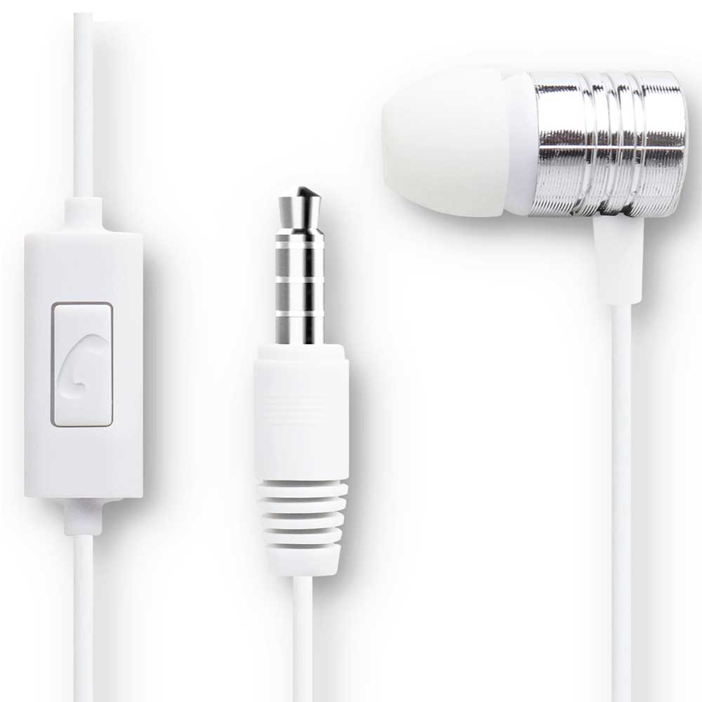 楽天市場 送料無料 ステレオ 片耳イヤホン 有線 マイク内蔵 リモコン搭載 密閉型 カナル型 ハンズフリー通話 メタルライクデザイン 1m ホワイト ブラック きゃらニャン