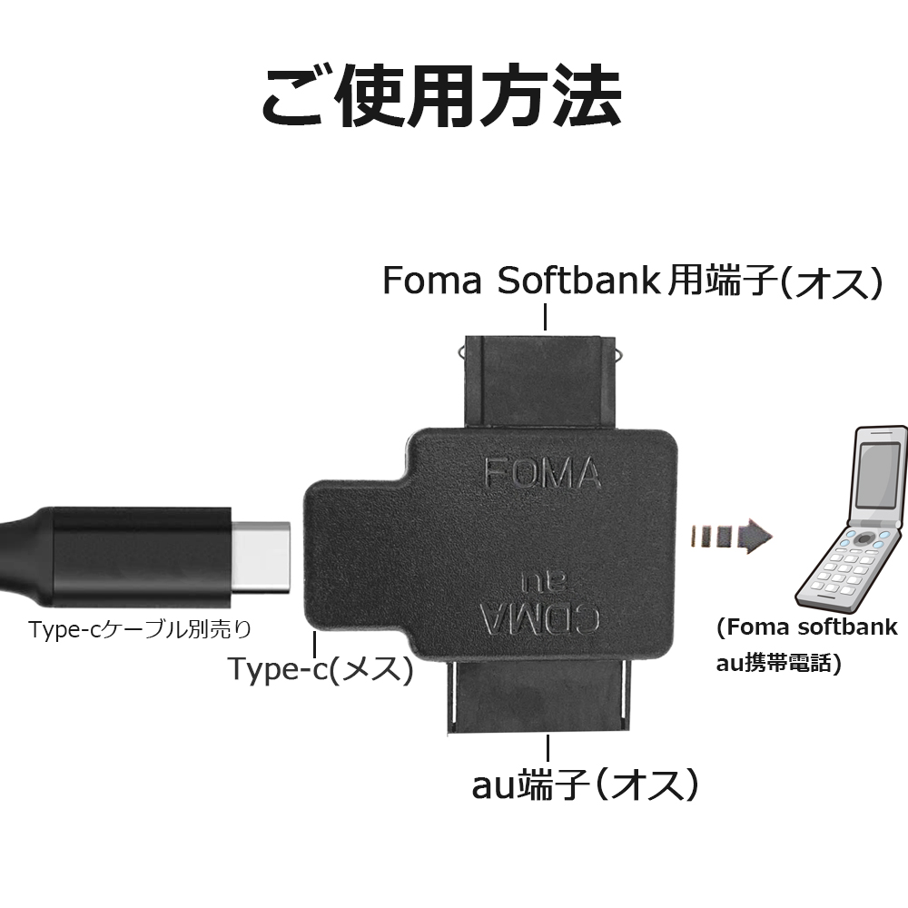 楽天市場 送料無料 変換 アダプタ Type C Docomo Foma Softbank 3g Au充電専用 携帯電話ガラケー 充電専用 変換アダプター ブラック きゃらニャン