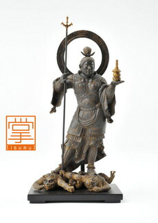 送料無料思わず息をのむ写実性と迫力!!インテリア仏像 フィギュアイＳム　TanaCOCORO[掌] 毘沙門天（びしゃもんてん）