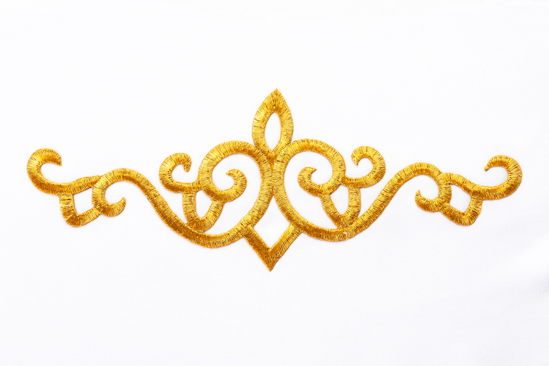 楽天市場】【アイロン接着】刺繍モチーフ タイプF ゴールド
