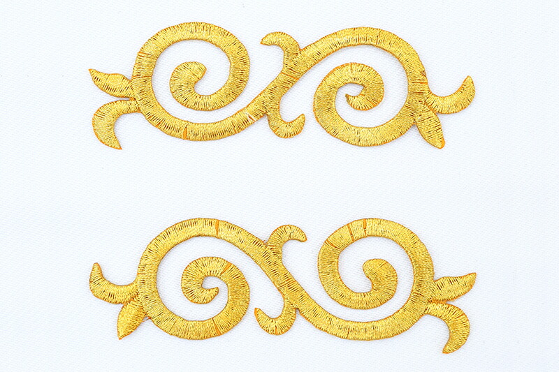楽天市場】【アイロン接着】刺繍モチーフ タイプF ゴールド