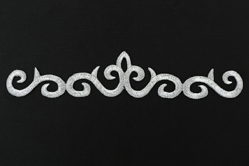 楽天市場】【アイロン接着】刺繍モチーフ タイプB シルバー : 衣装生地