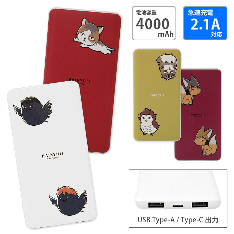 おしゃれスマホバッテリー 楽天市場】【PSE適合品】ハイキュー!! USB Type-C Type-A 急速