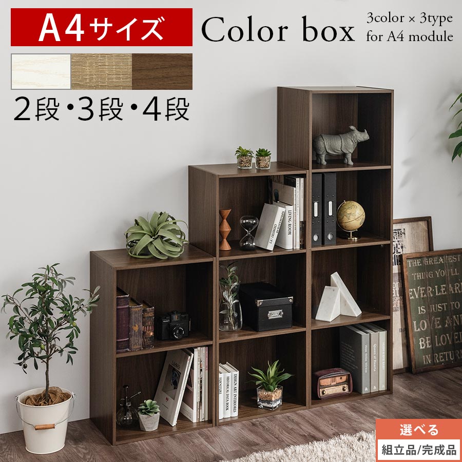 楽天市場】カラーボックス 2段/3段/4段 収納棚 おしゃれ 本棚 大