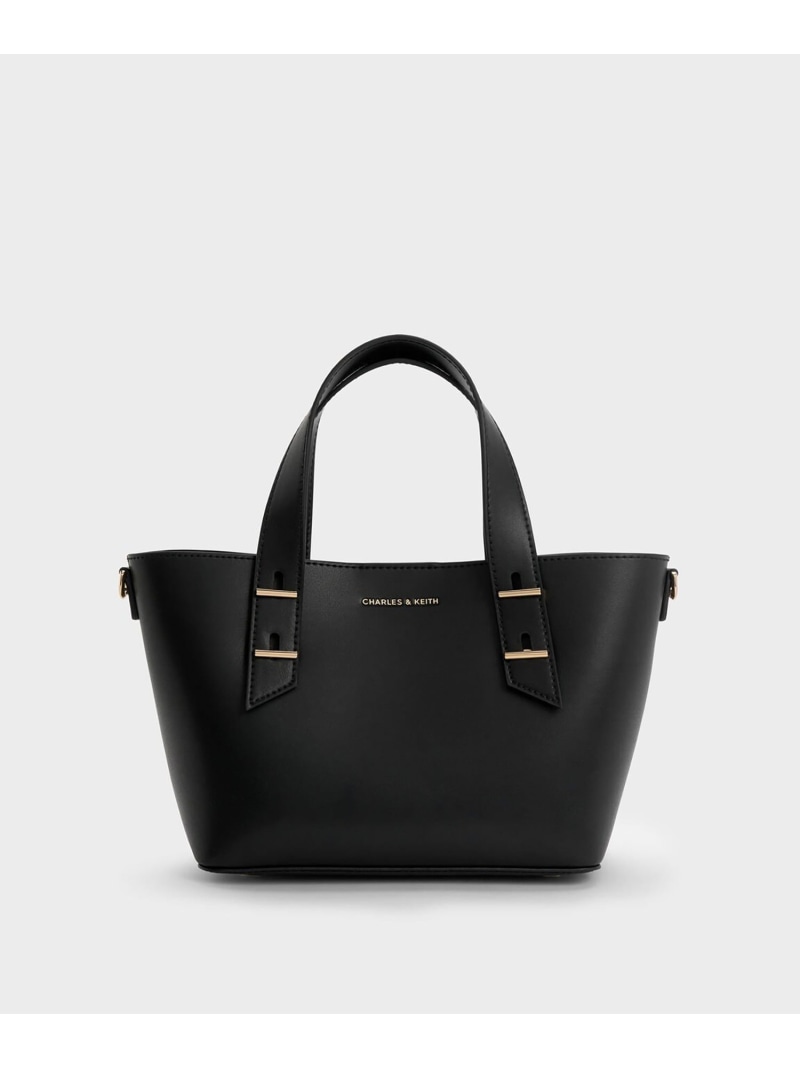 Shania ミニシャニア ダブルハンドルトートバッグ CHARLES & KEITH チャールズアンドキース バッグ トートバッグ ブラック【送料無料】[ Fashion]