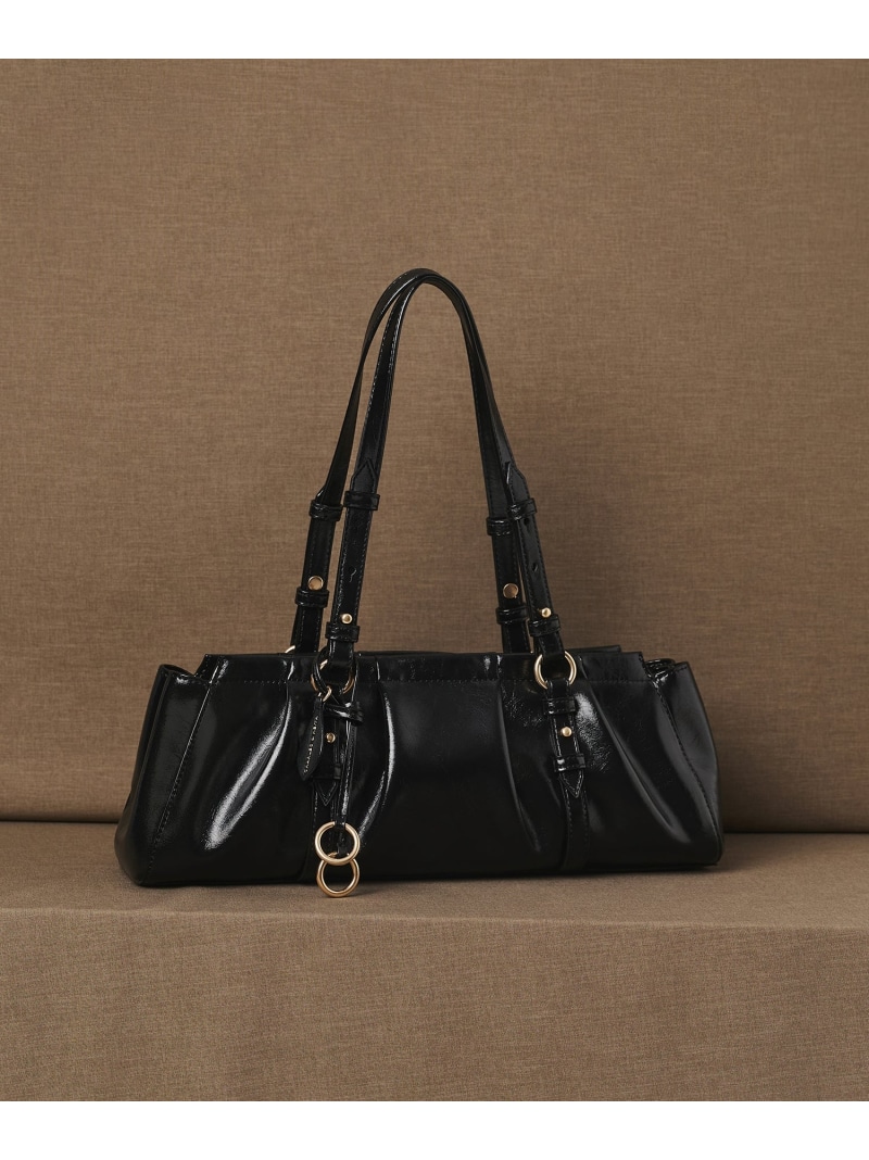 Brittonブリットンルーシュドイロンゲイトショルダーバッグ CHARLES & KEITH チャールズアンドキース バッグ トートバッグ ブラック【送料無料】[ Fashion]｜CHARLES ＆ KEITH