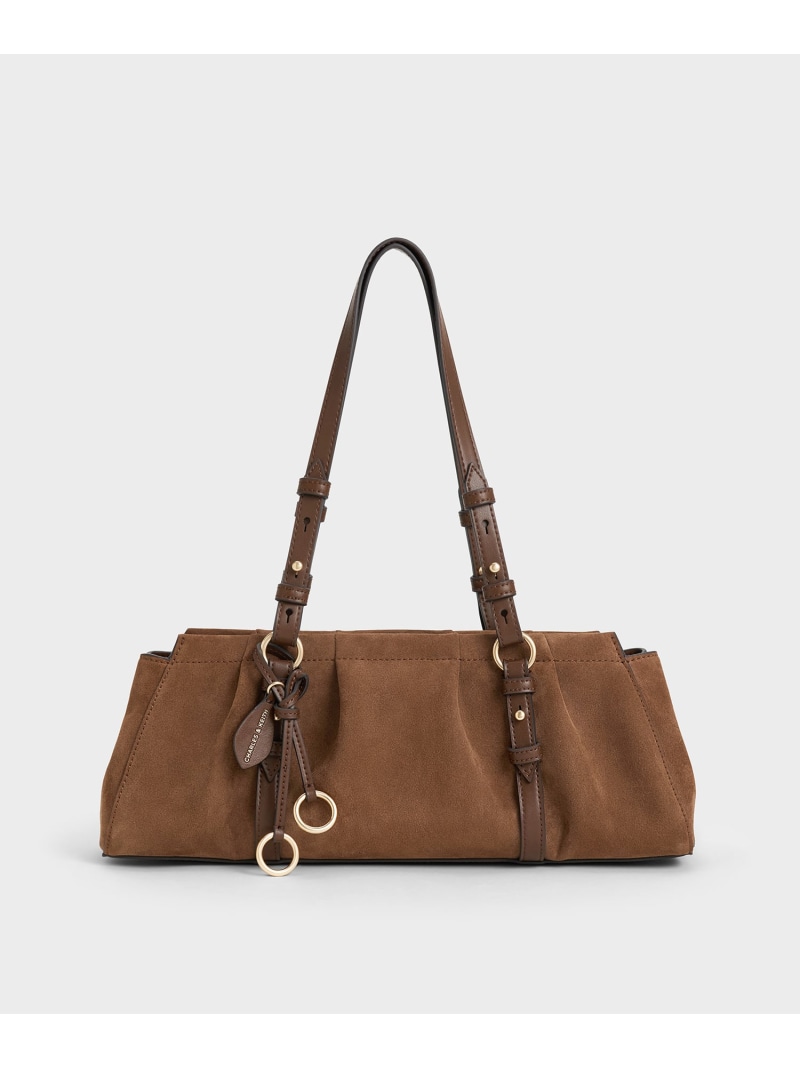 Brittonブリットンスエードルーシュドイロンゲイトショルダーバッグ CHARLES & KEITH チャールズアンドキース バッグ トートバッグ【送料無料】[ Fashion]