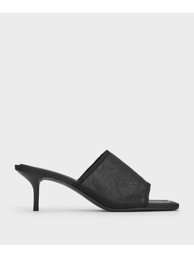 【SALE／30%OFF】Loren ローレン メッシュキトゥンヒールミュール CHARLES & KEITH チャールズアンドキース シューズ・靴 ミュール ホワイト【RBA_E】【送料無料】[ Fashion]