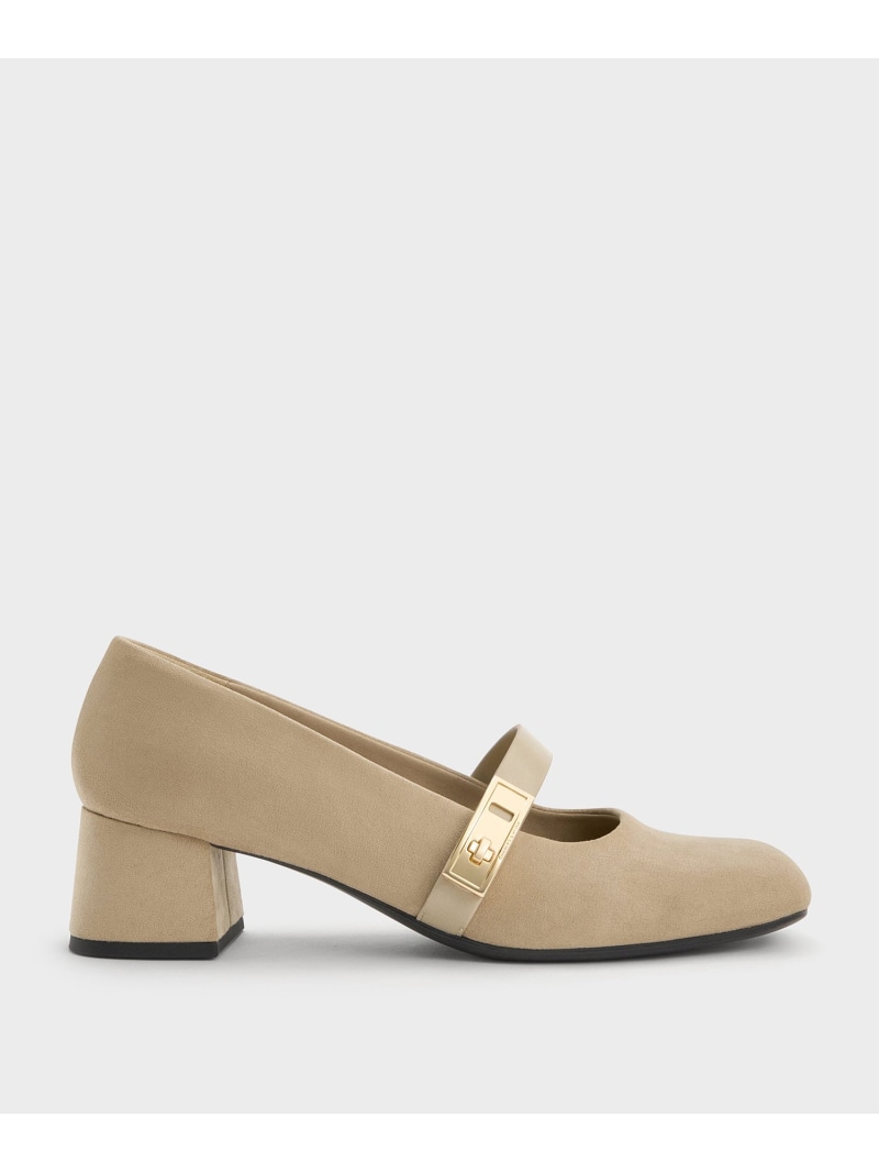 Lando ランド メタリックバックルメリージェーンパンプス CHARLES & KEITH チャールズアンドキース シューズ・靴 パンプス ベージュ ブラック【送料無料】[ Fashion]｜CHARLES ＆ KEITH