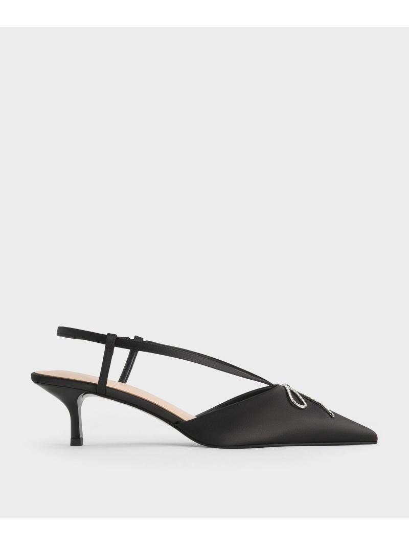 【SALE／29%OFF】クリスタルボウ キトゥンヒールスリングバックパンプス CHARLES & KEITH チャールズアンドキース シューズ・靴 パンプス【RBA_E】【送料無料】[ Fashion]