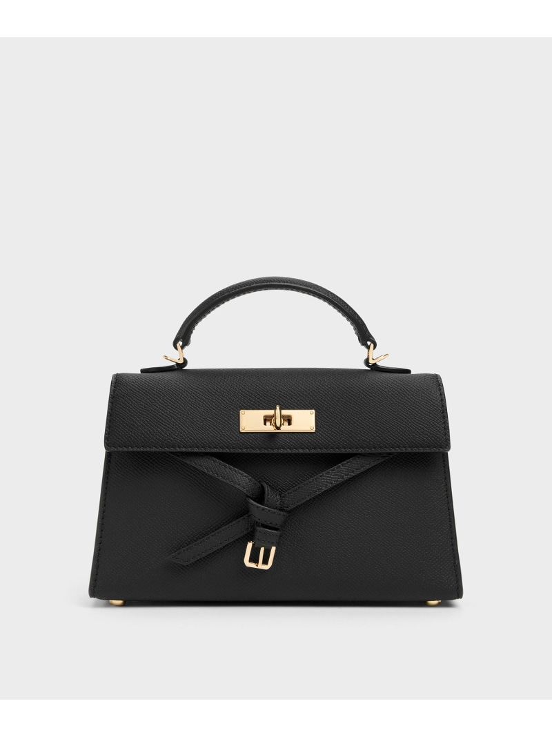 Tricha トリチャ ノッテッドベルト トップハンドルバッグ CHARLES & KEITH チャールズアンドキース バッグ ショルダーバッグ ブラック ピンク【送料無料】[ Fashion]｜CHARLES ＆ KEITH