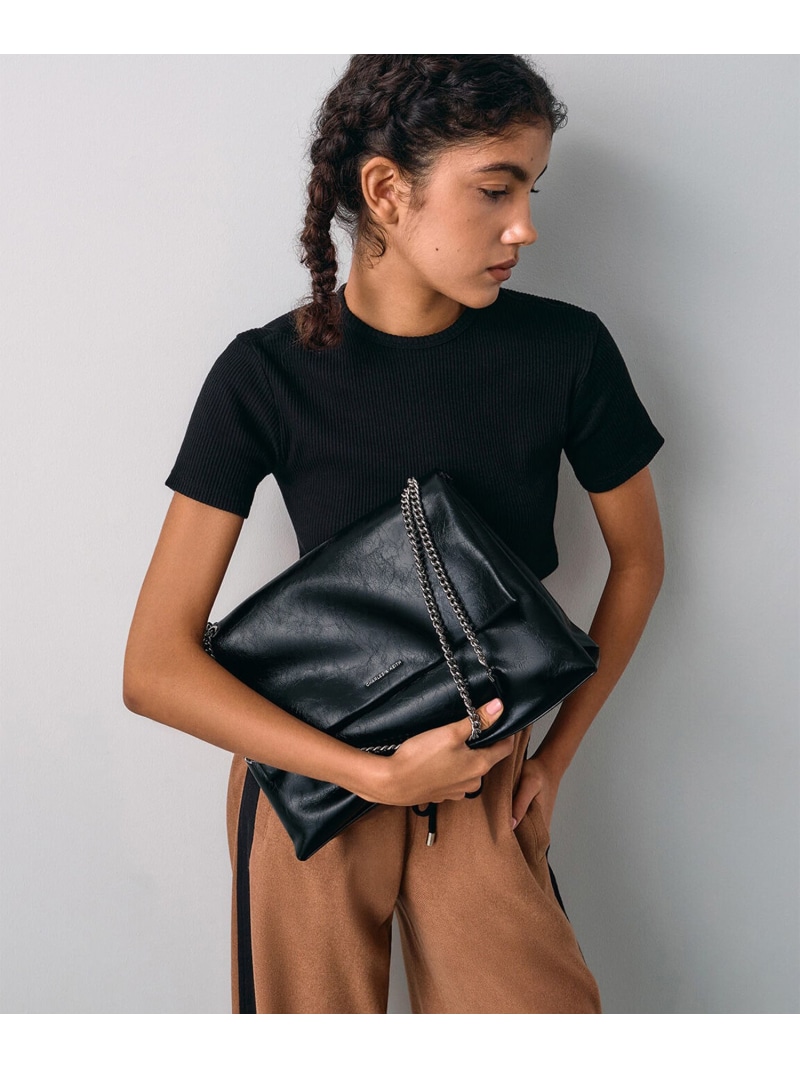 Sianna シアンナ チェーンハンドルショルダーバッグ CHARLES \u0026 KEITH チャールズアンドキース 御徒面子 ショルダーバッグ 黒いこと しろがね色 ベージュ【貨物輸送無料】[ Fashion]