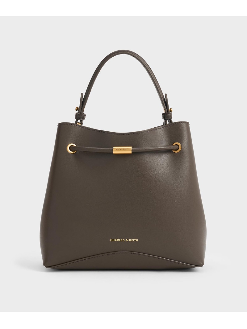 Sybill シビル ジオメトリックバケットバッグ CHARLES & KEITH チャールズアンドキース バッグ ハンドバッグ ブラウン ホワイト【送料無料】[ Fashion]｜CHARLES ＆ KEITH