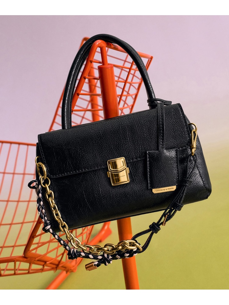 Acelynn エイスリン ロープチェーン トートバッグ CHARLES & KEITH チャールズアンドキース バッグ トートバッグ ブラック【送料無料】[ Fashion] 9,869円