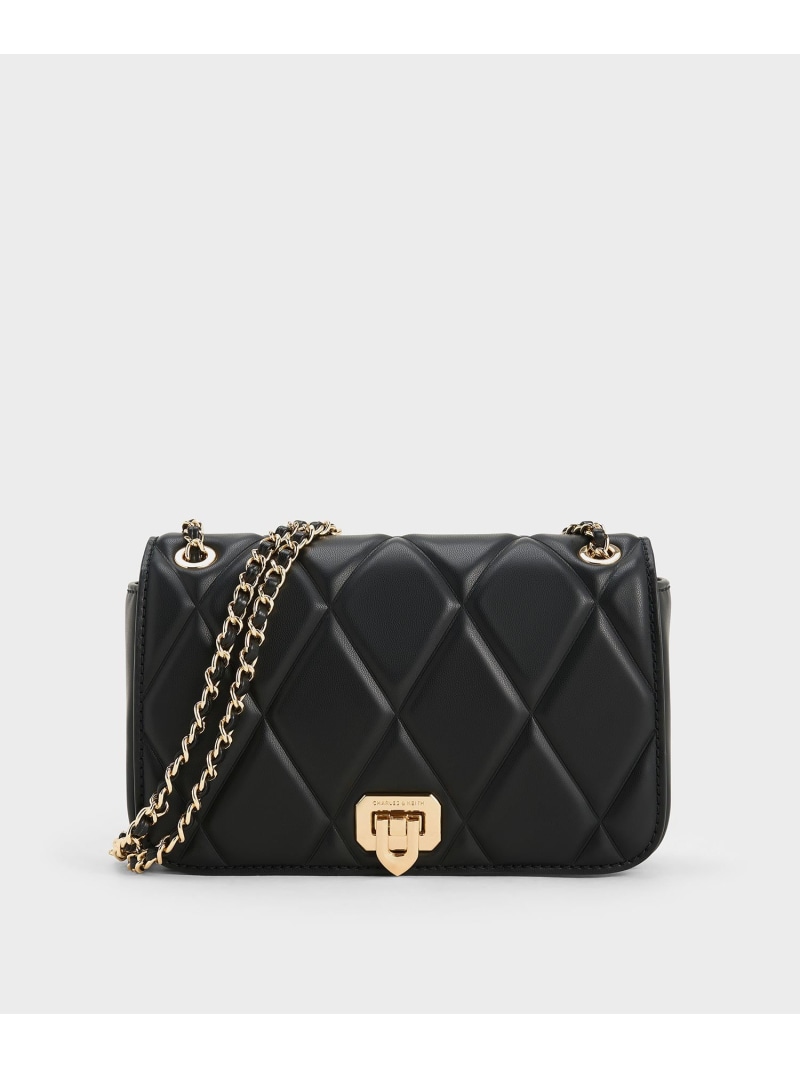 Arwen アルウェン キルトショルダーバッグ CHARLES & KEITH チャールズアンドキース バッグ ショルダーバッグ ブラック【送料無料】[ Fashion]｜CHARLES ＆ KEITH